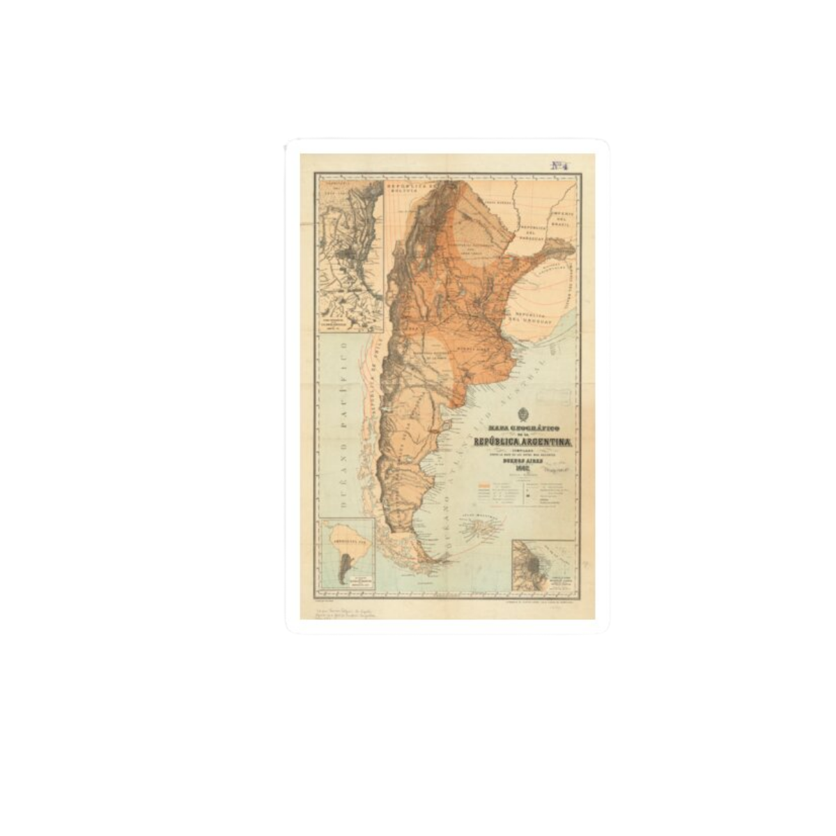 Pegatina El Mapa de Argentina