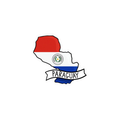 Pegatina Bandera Mapa Paraguay