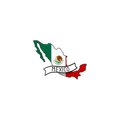 Pegatina Bandera Mapa México