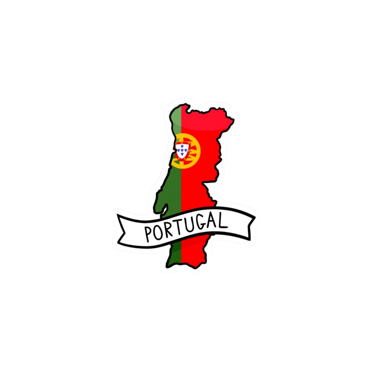 Pegatina Bandera Mapa Portugal