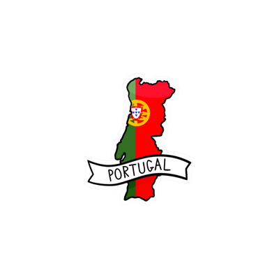 Pegatina Bandera Mapa Portugal