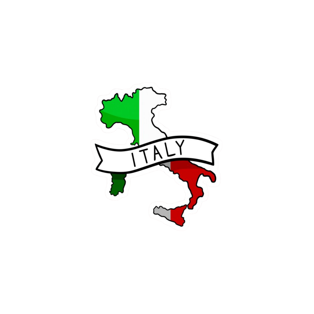 Pegatina Bandera Mapa Italia