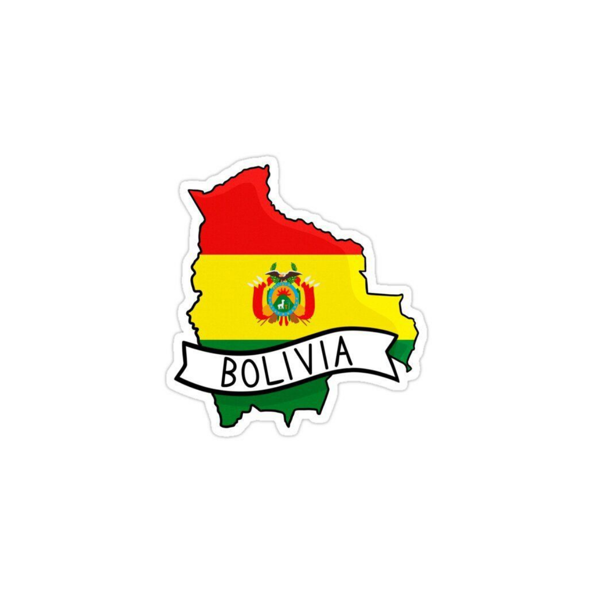 Pegatina Bandera Mapa Bolivia