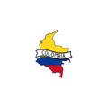 Pegatina Bandera Mapa Colombia