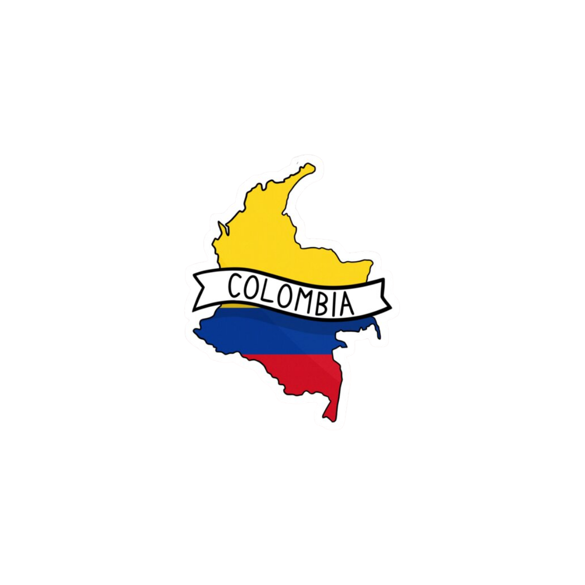 Pegatina Bandera Mapa Colombia