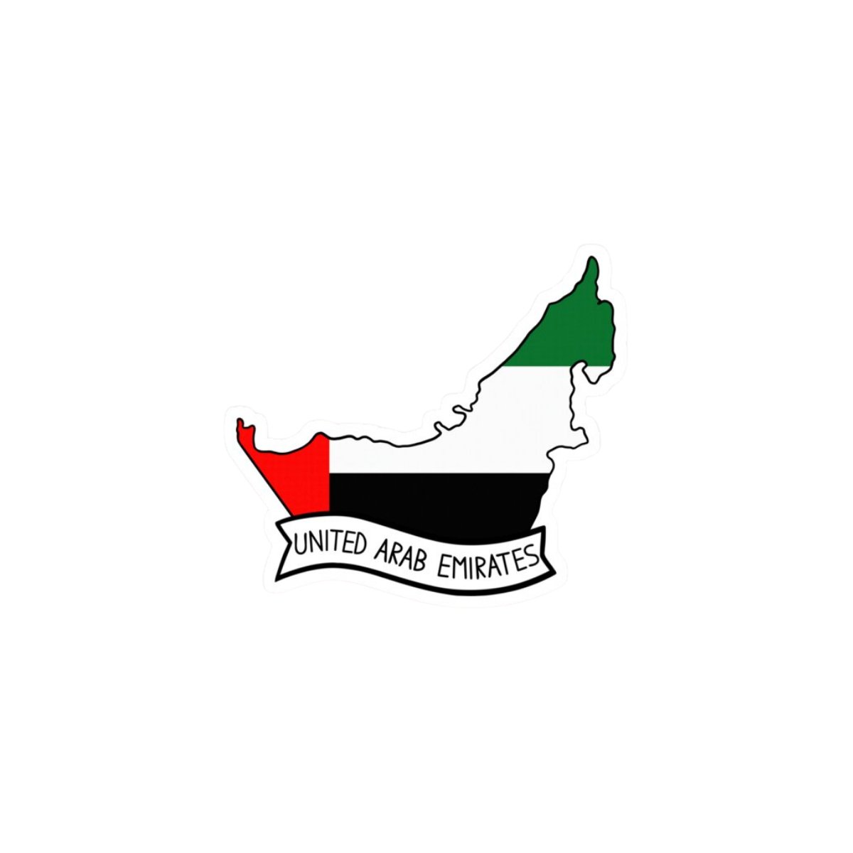 Pegatina Bandera Mapa Emiratos Árabes Unidos