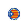Pegatina Bandera Cataluña Redonda