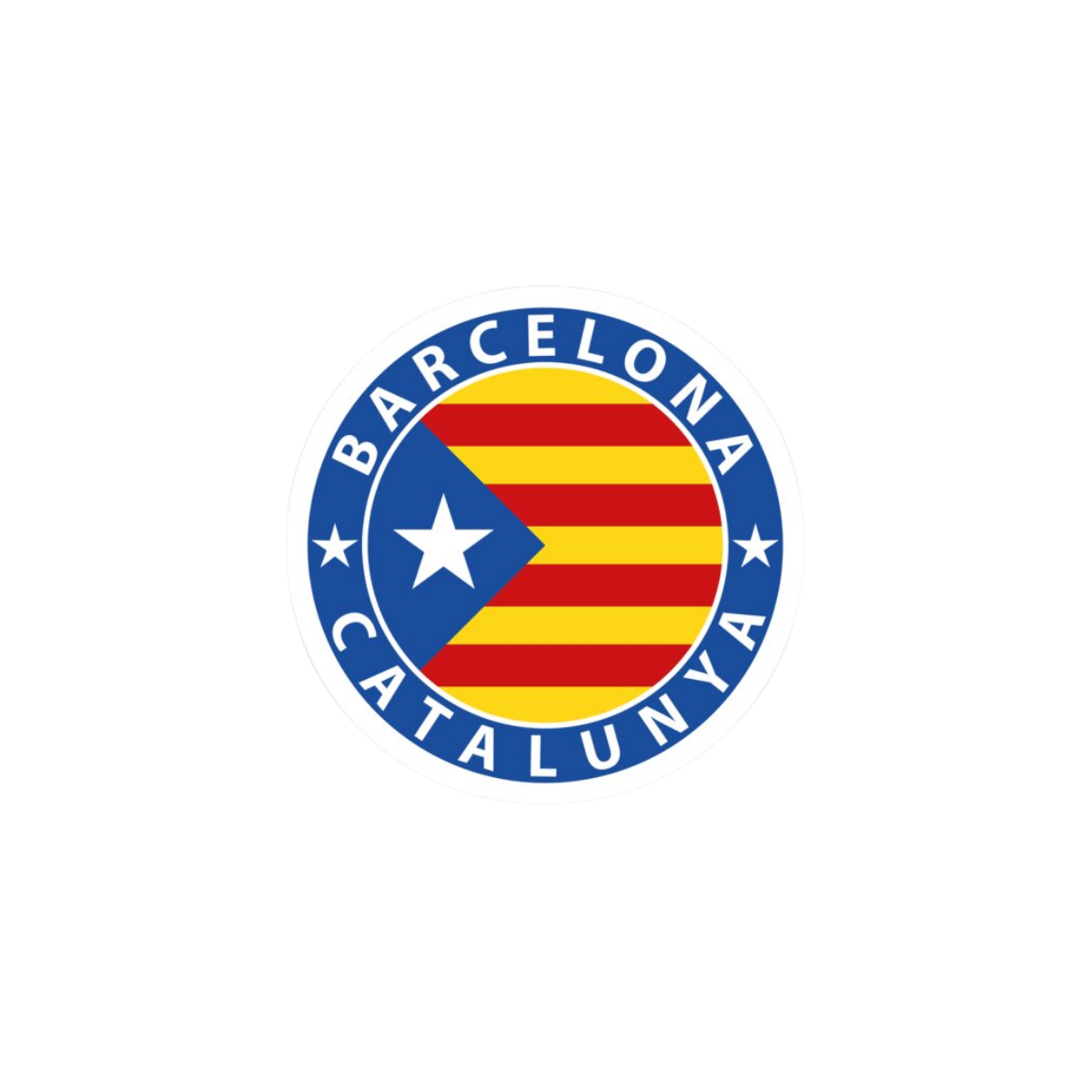 Pegatina Bandera Cataluña Redonda