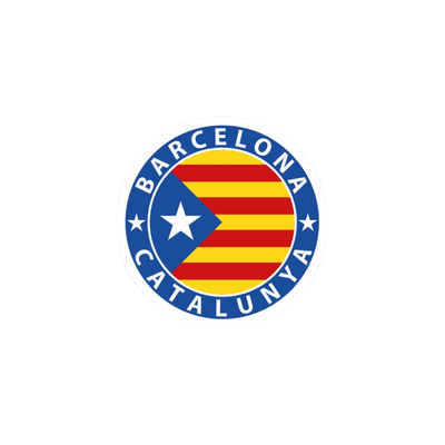 Pegatina Bandera Cataluña Redonda
