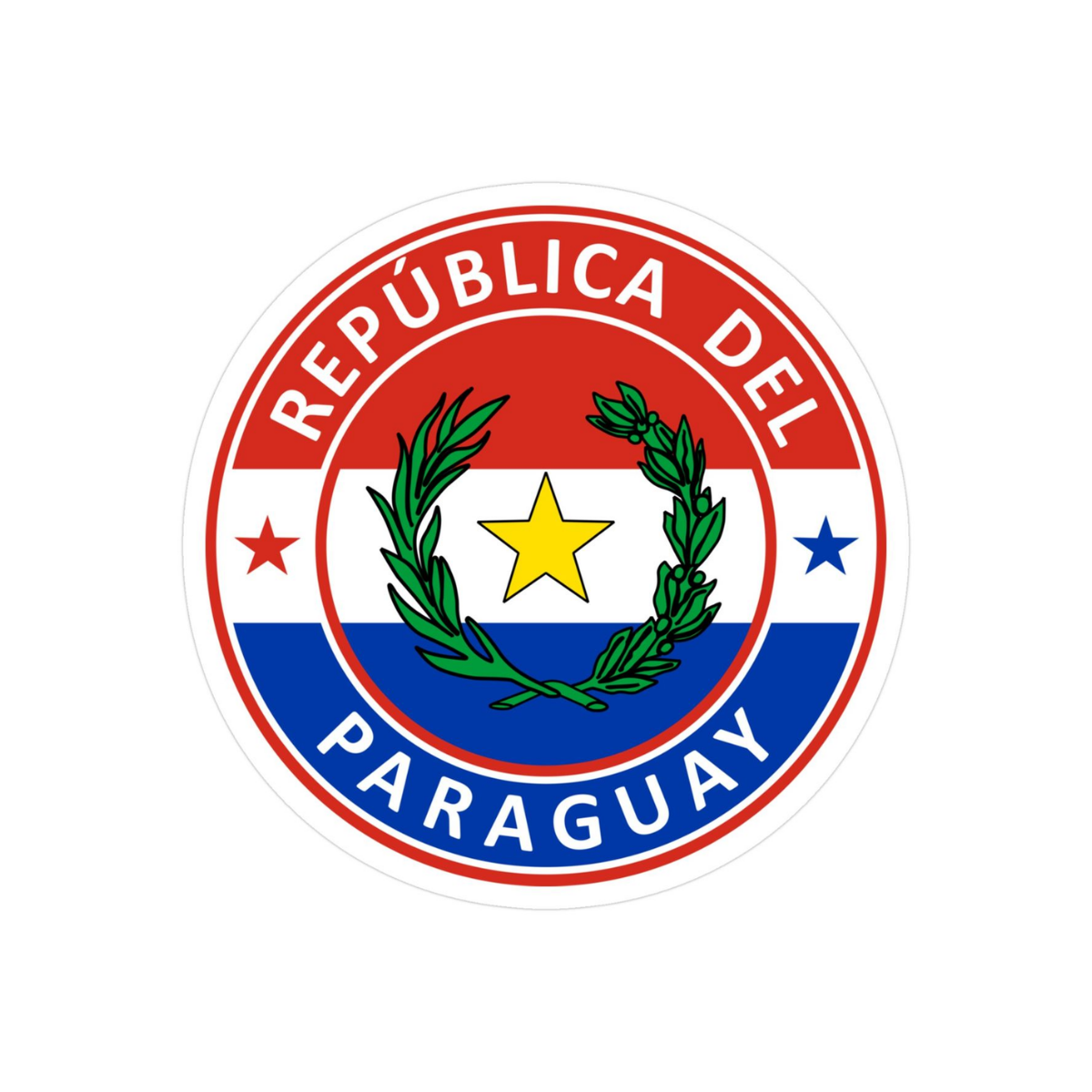 Pegatina Bandera Paraguay Redonda