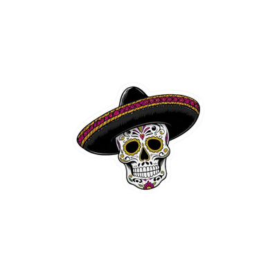 Pegatina Calavera Mexicana con Sombrero