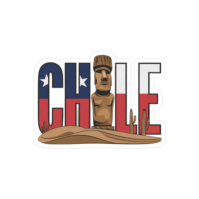 Pegatina Chile Moái Bandera