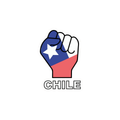 Pegatina Chile Fuerza Mano