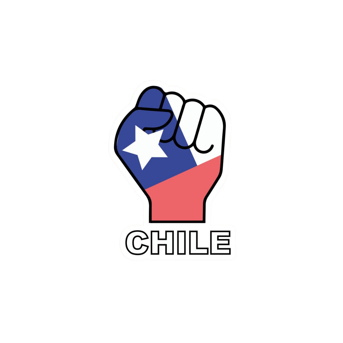 Pegatina Chile Fuerza Mano