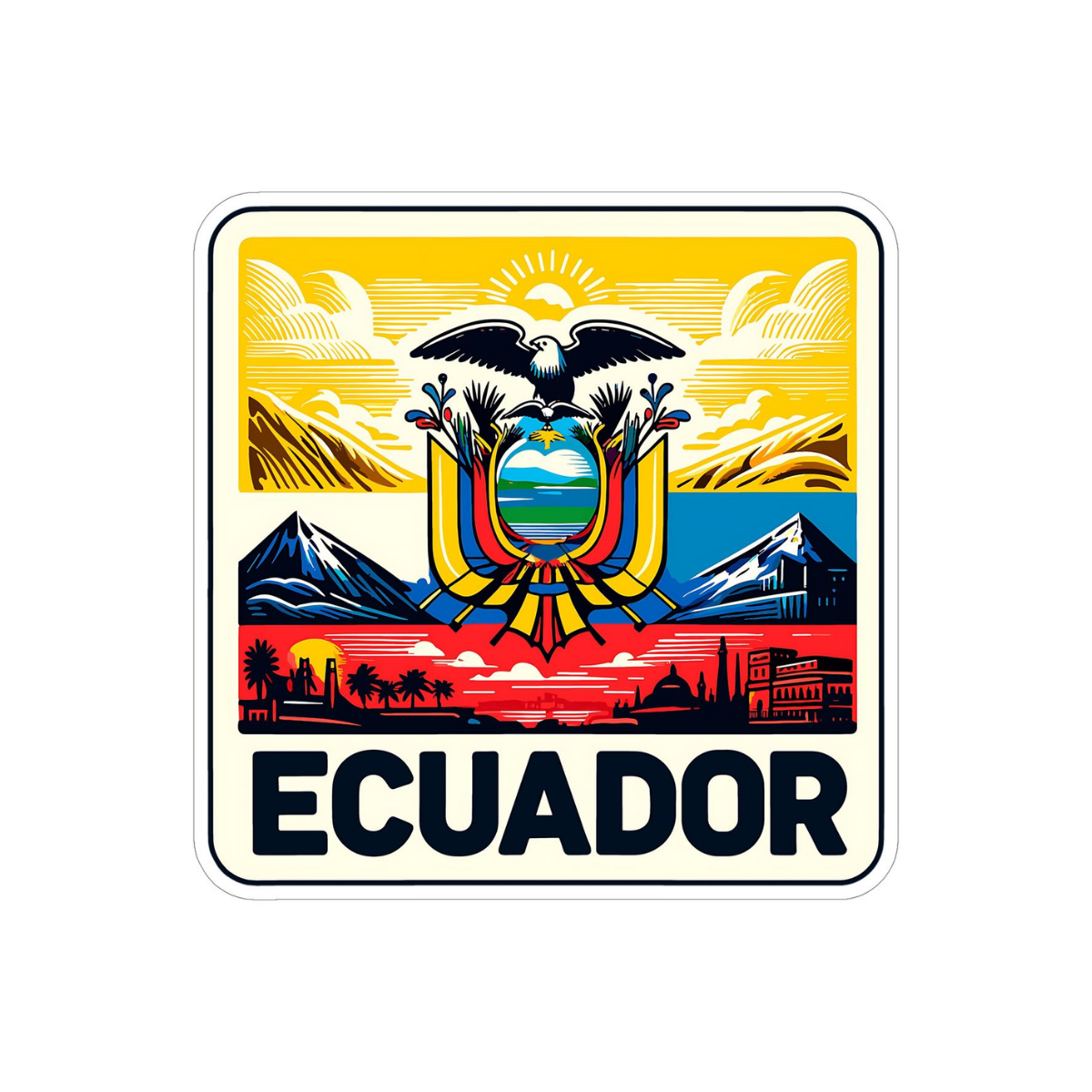 Pegatina Ecuador Paisaje