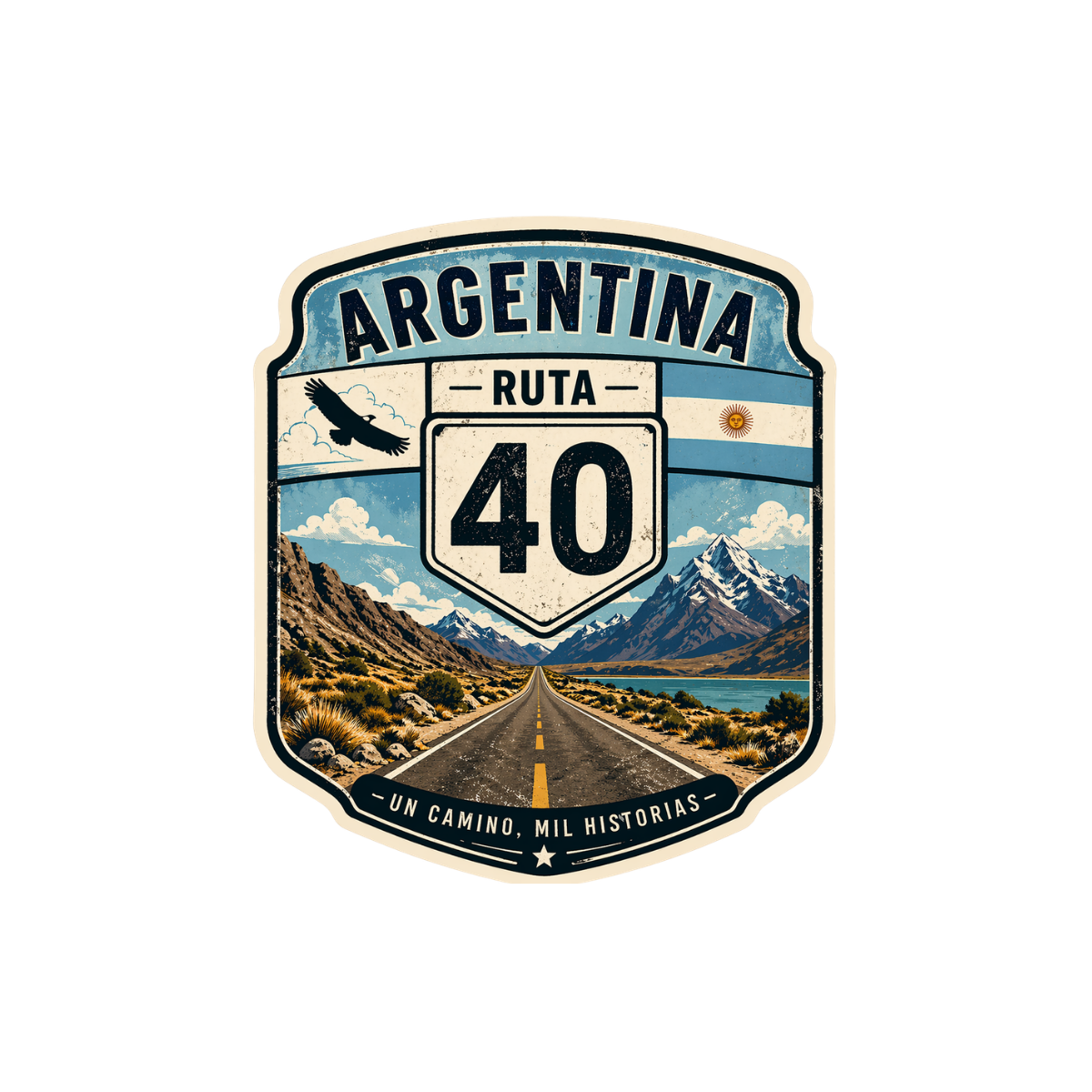 Pegatina Ruta 40 Argentina Paisaje