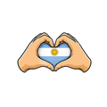 Pegatina Manos Corazón Bandera Argentina