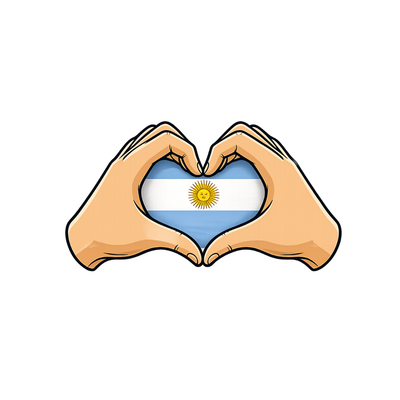 Pegatina Manos Corazón Bandera Argentina