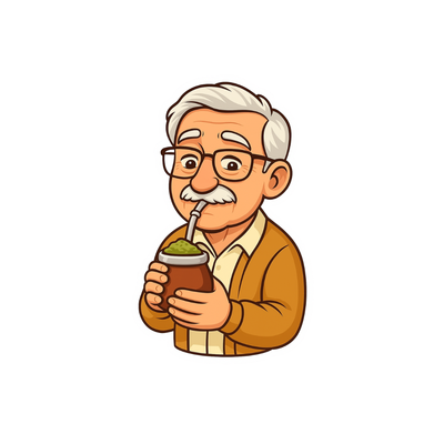 Pegatina Abuelo tomando mate