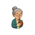 Pegatina Abuela tomando mate