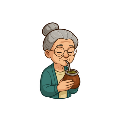 Pegatina Abuela tomando mate
