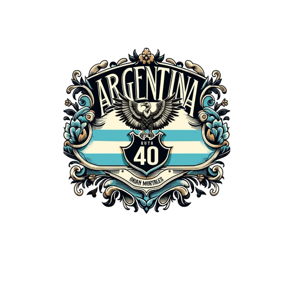 Pegatina Ruta 40 Argentina con Bandera