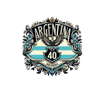 Pegatina Ruta 40 Argentina con Bandera