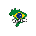 Pegatina Bandera Mapa Brasil