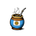 Pegatina Mate caliente con la Bandera Argentina