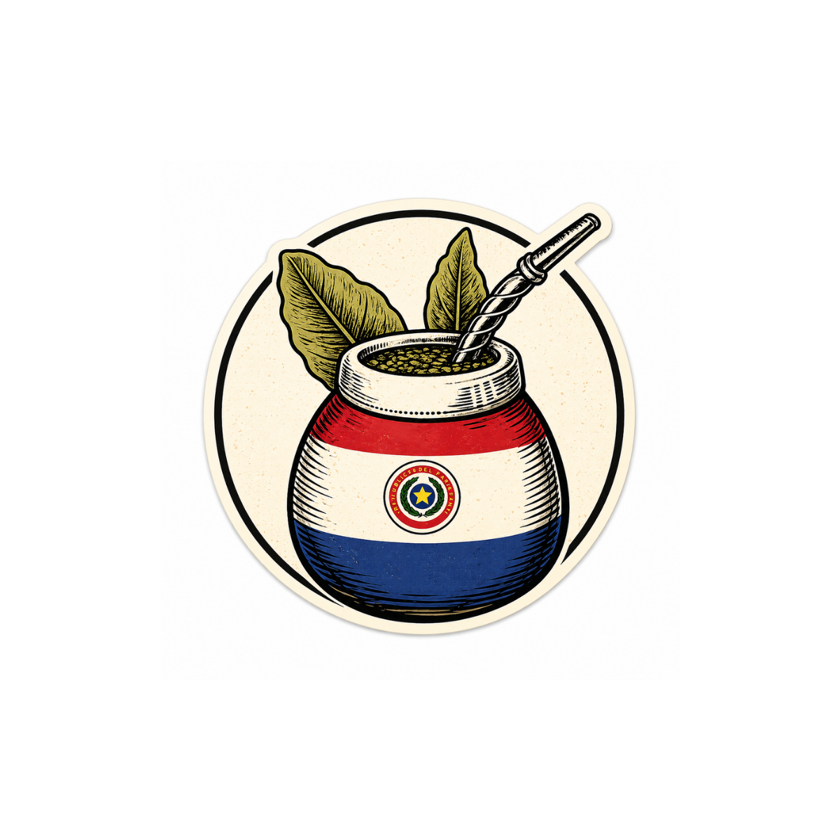 Pegatina Mate Bandera Paraguay