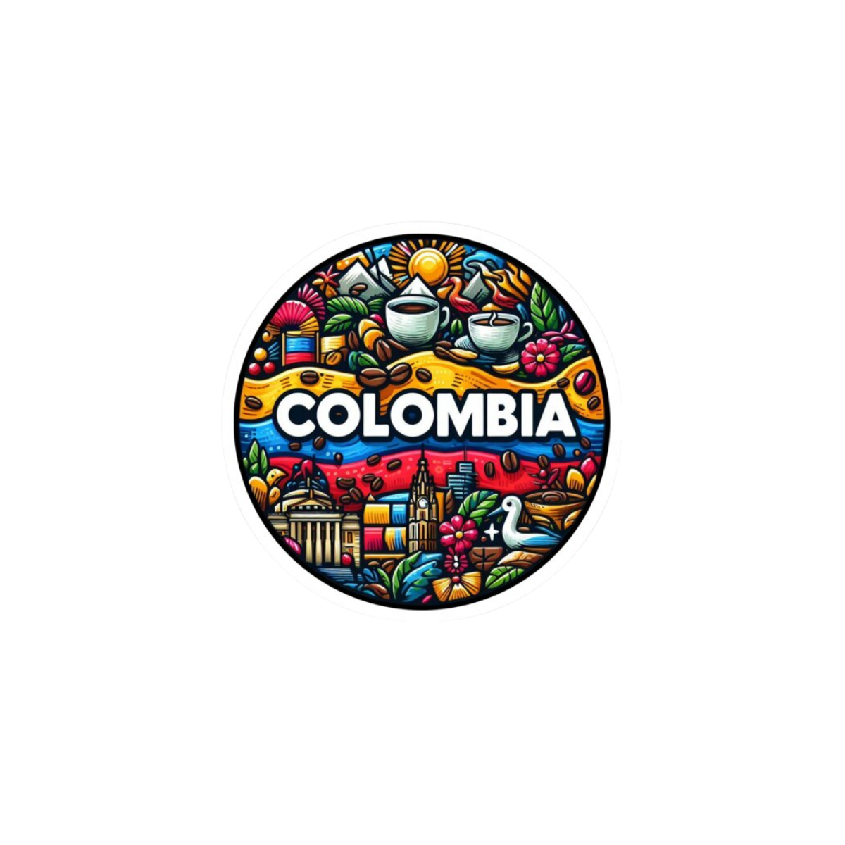 Pegatina Redonda Colombia