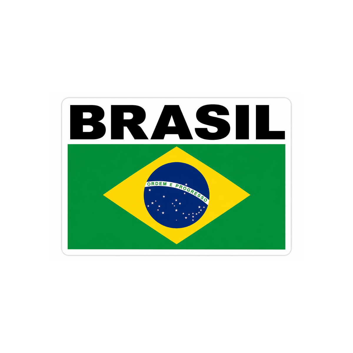 Pegatina Bandera Brasil con Nombre