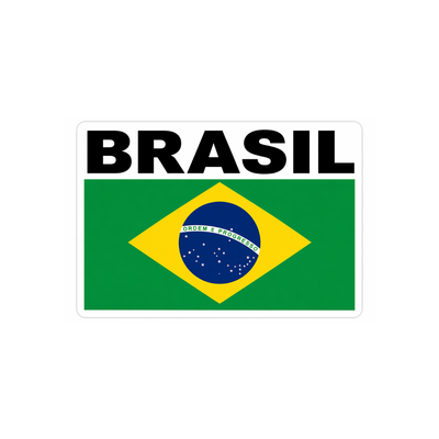 Pegatina Bandera Brasil con Nombre