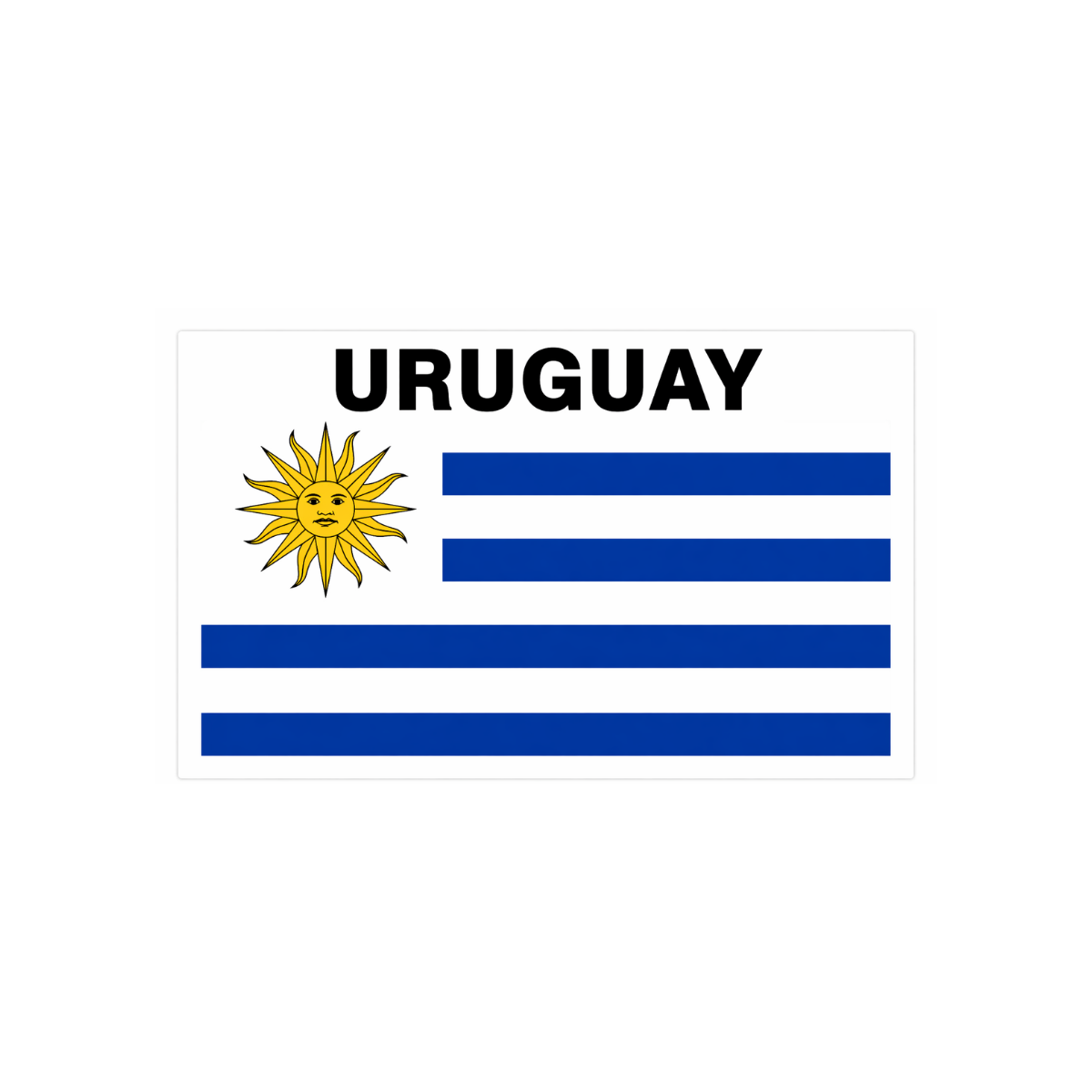 Pegatina Bandera Uruguay con Nombre