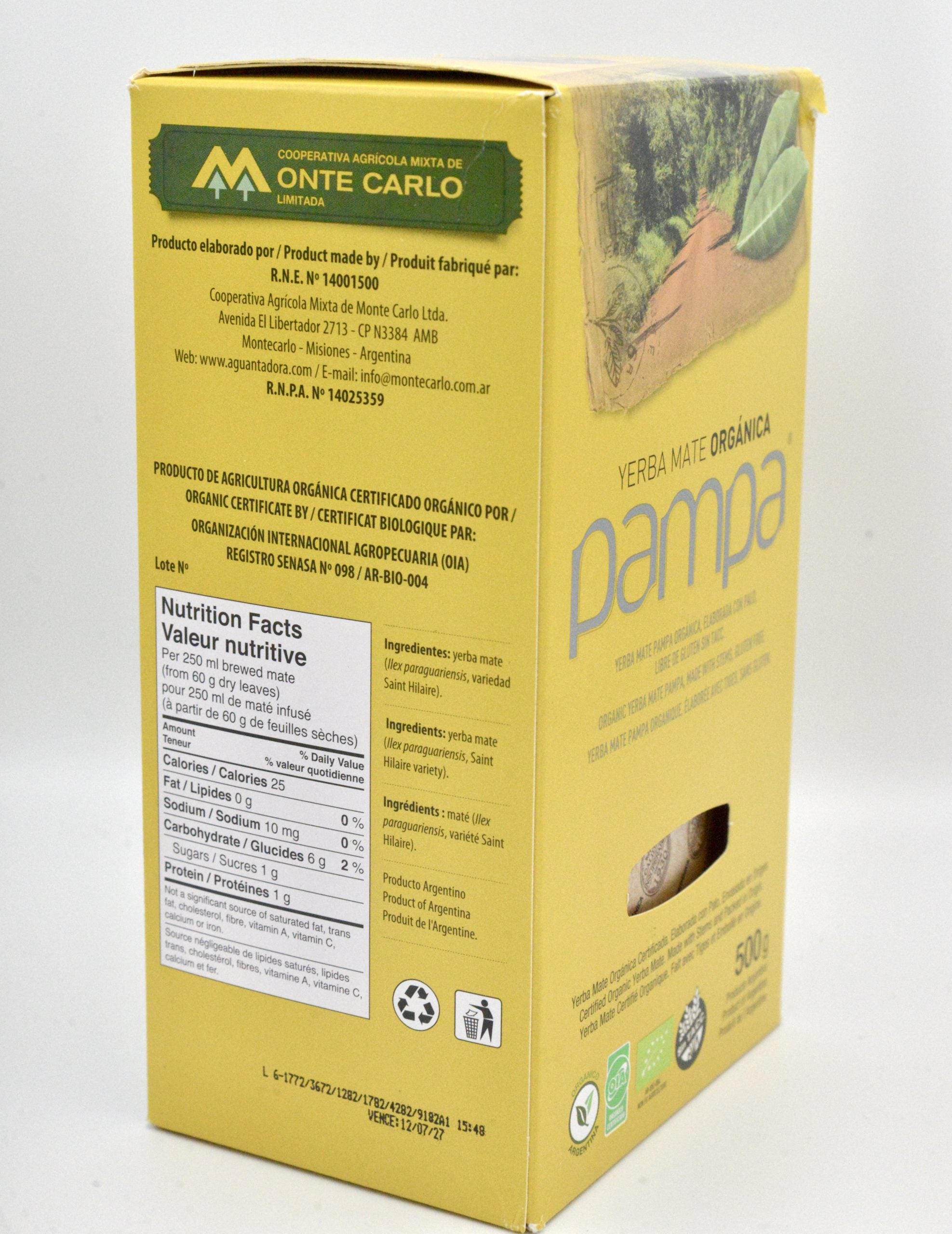 Yerba Mate Pampa Orgánica 500 gr