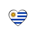 Pegatina Bandera Uruguay Corazón