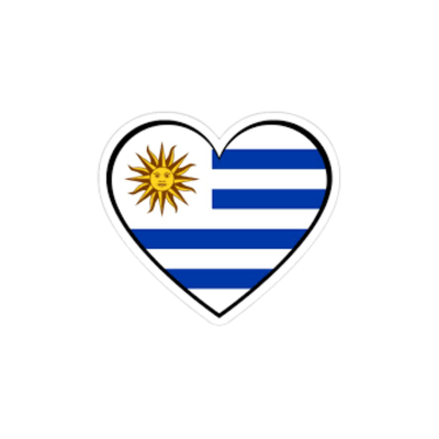 Pegatina Bandera Uruguay Corazón