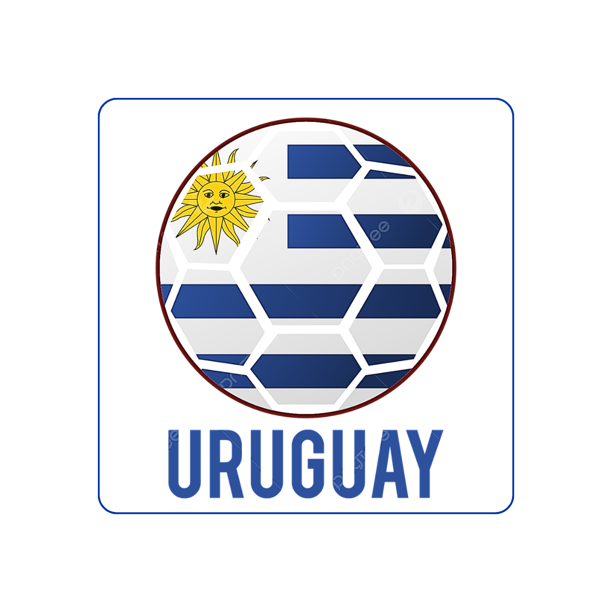Pegatina Bandera Uruguay Pelota