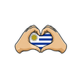 Pegatina Bandera Uruguay Manos Corazón