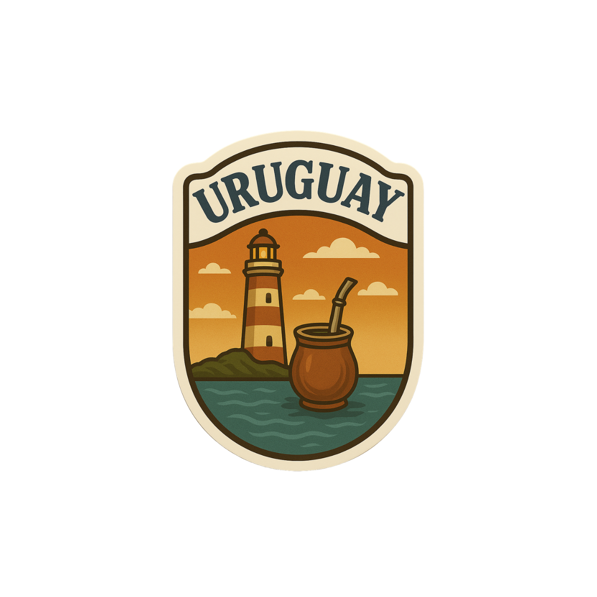 Pegatina Uruguay Faro y Mate