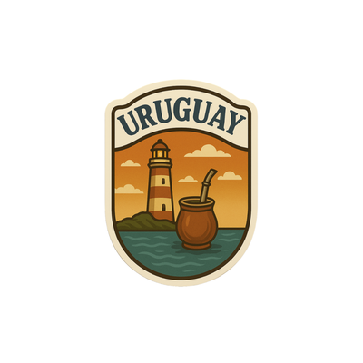 Pegatina Uruguay Faro y Mate
