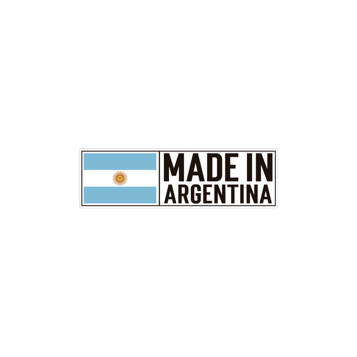 Pegatina "Made In Argentina" con Bandera