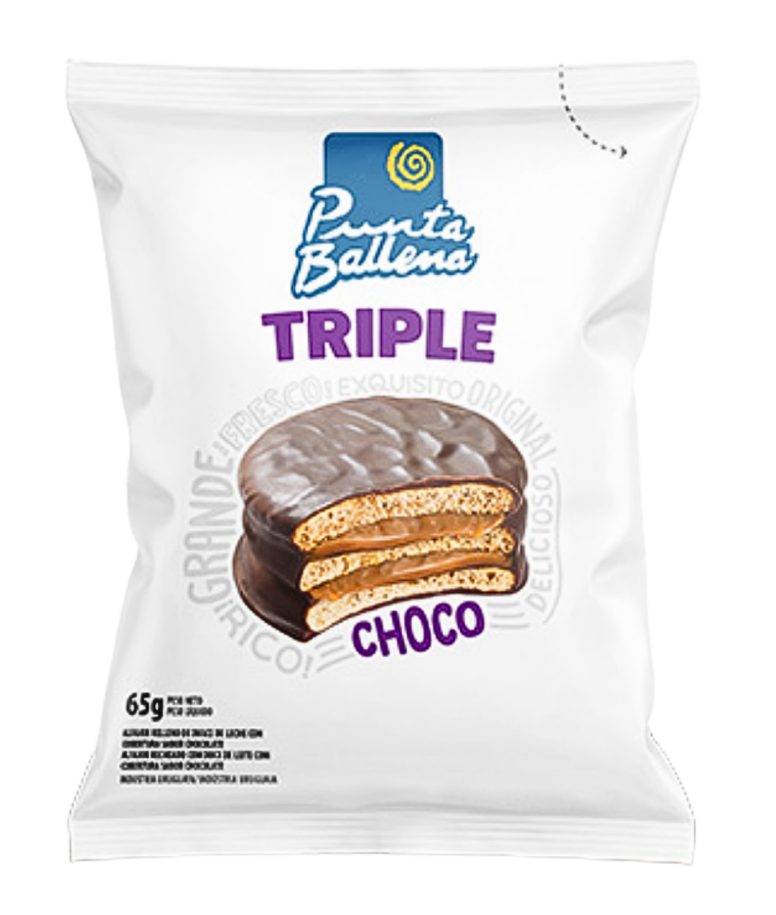 Alfajor Punta Ballena Triple de Chocolate 65 gr