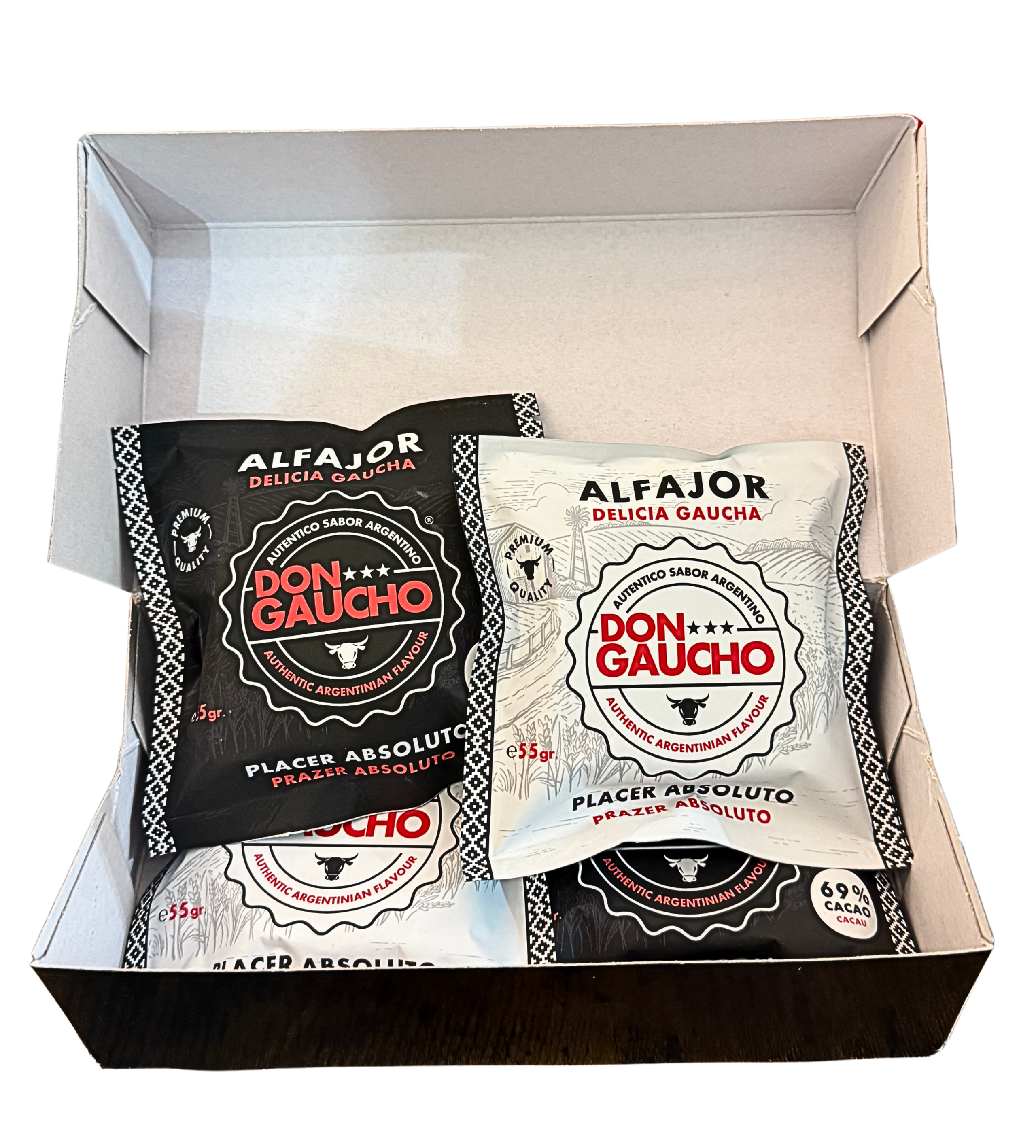 Caja de Alfajores Don Gaucho 220 gr mixtos x 4 unidades