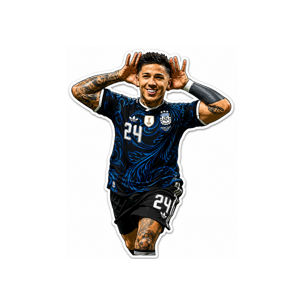 Pegatina Enzo festejo gol a Inglaterra