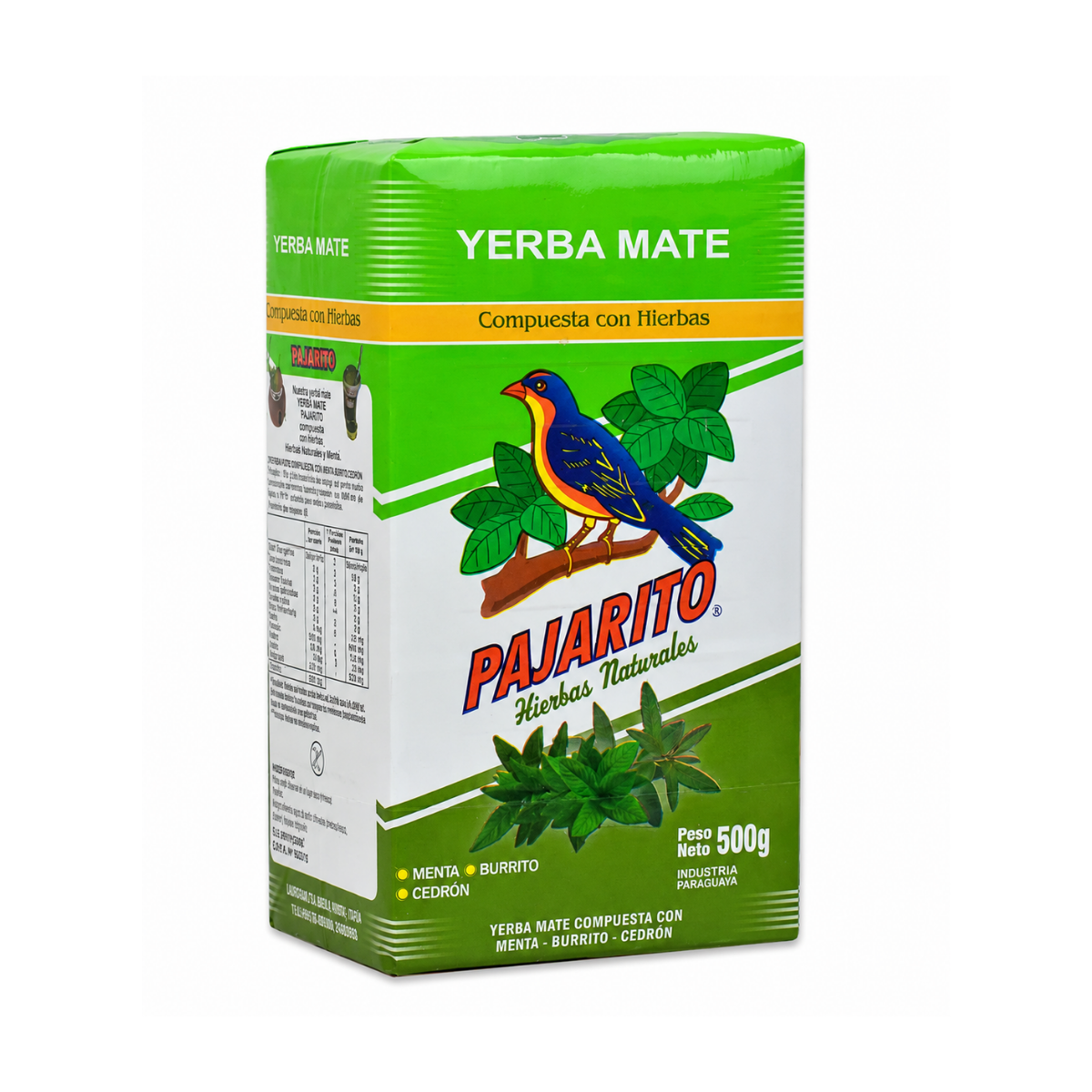 Yerba Mate Pajarito Compuesta Hierbas naturales 500g