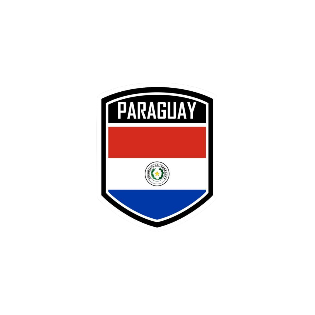 Pegatina Bandera Paraguay Escudo