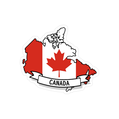Pegatina Bandera Mapa Canadá