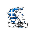 Pegatina Bandera Mapa Grecia