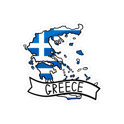 Pegatina Bandera Mapa Grecia